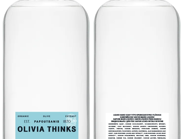 Refil, tekoče milo za roke Olivia Thinks, 1000 ml za ponovno polnjenje dispenserjev